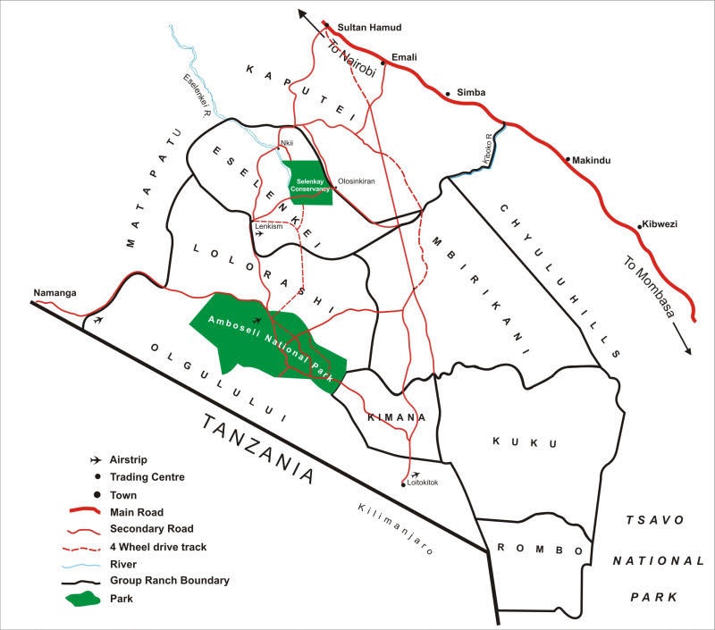 Selenkay Conservancy-map-amboseli-national-park